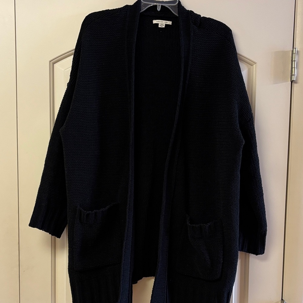 American Eagle Outfitters Black Open Front Cardigan